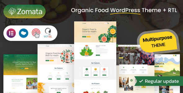 Zomata 6.9 - Organic Food WordPress Theme  RTL