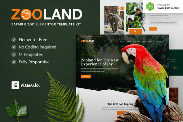 Zooland 1.0.1 - Safari & Zoo Elementor Template Kit