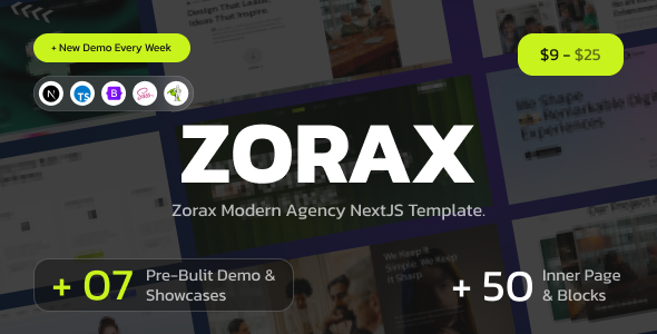 Zorax  Modern Creative Agency Portfolio NextJs Template