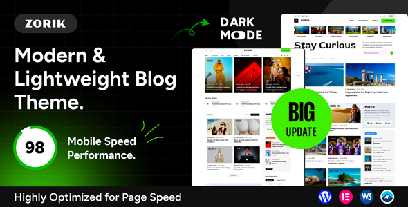 Zorik 1.2.0 - Modern & Lightweight Blog WordPress Theme