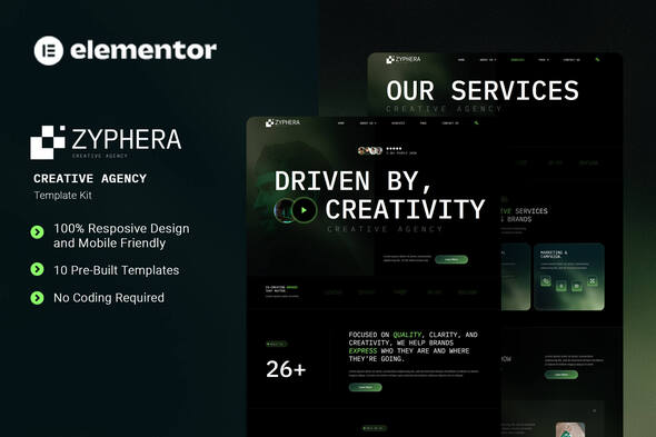 Zyphera - Creative Agency Elementor Template Kit